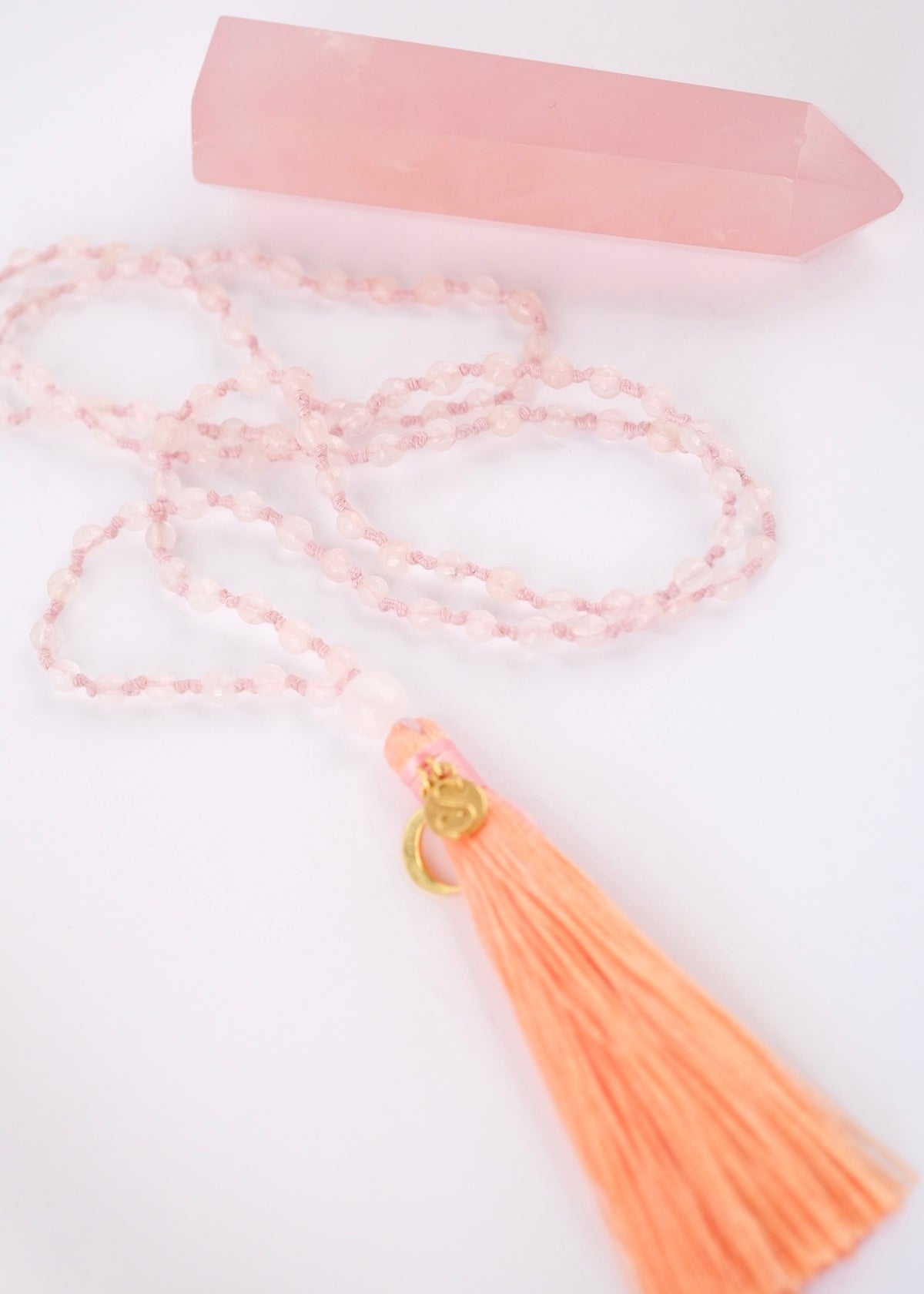 LOVING VIBRATIONS Mala | Finest Madagascan Pure Rose Quartz