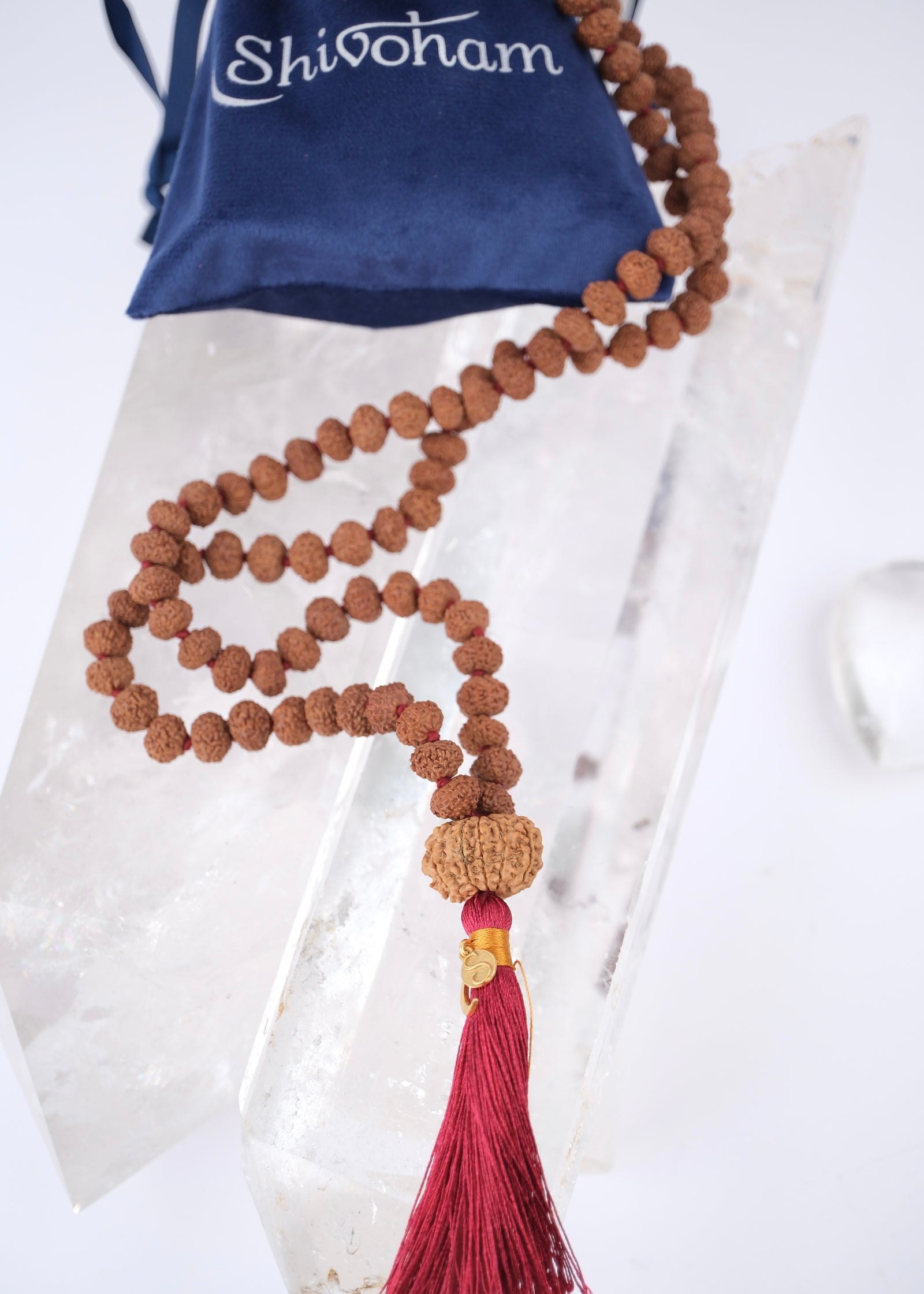 TEMPLE Collection: VISHNU Mala | Nepal 10 Mukhi Guru bead with 108 Indonesian 10 Mukhi Rudraksha