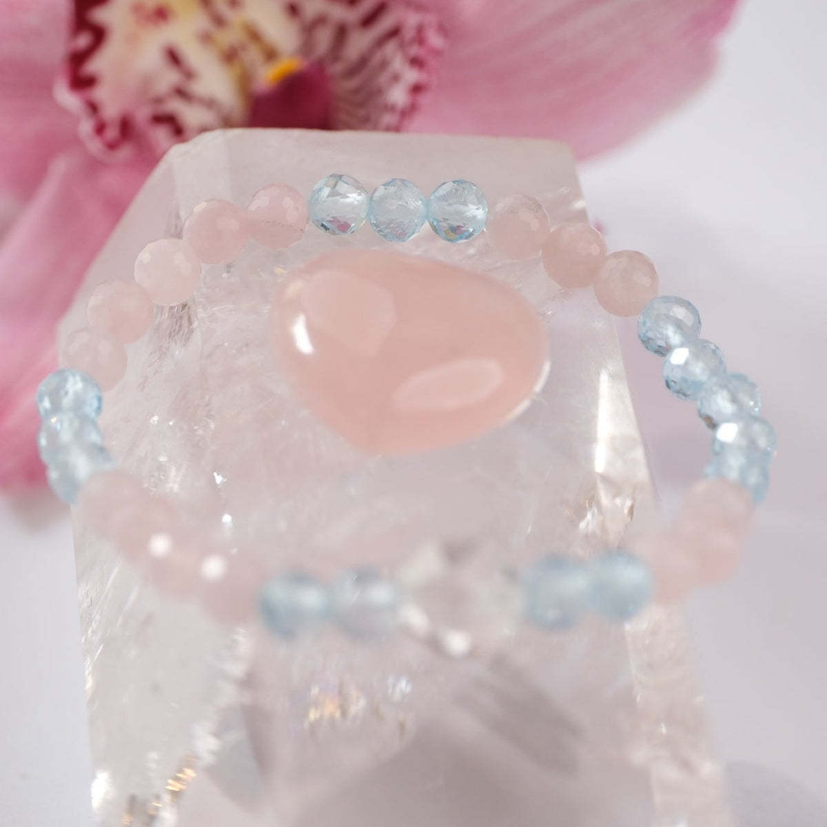 BLISS | Topaz , Rose Quartz &amp; Herkimer Bracelet