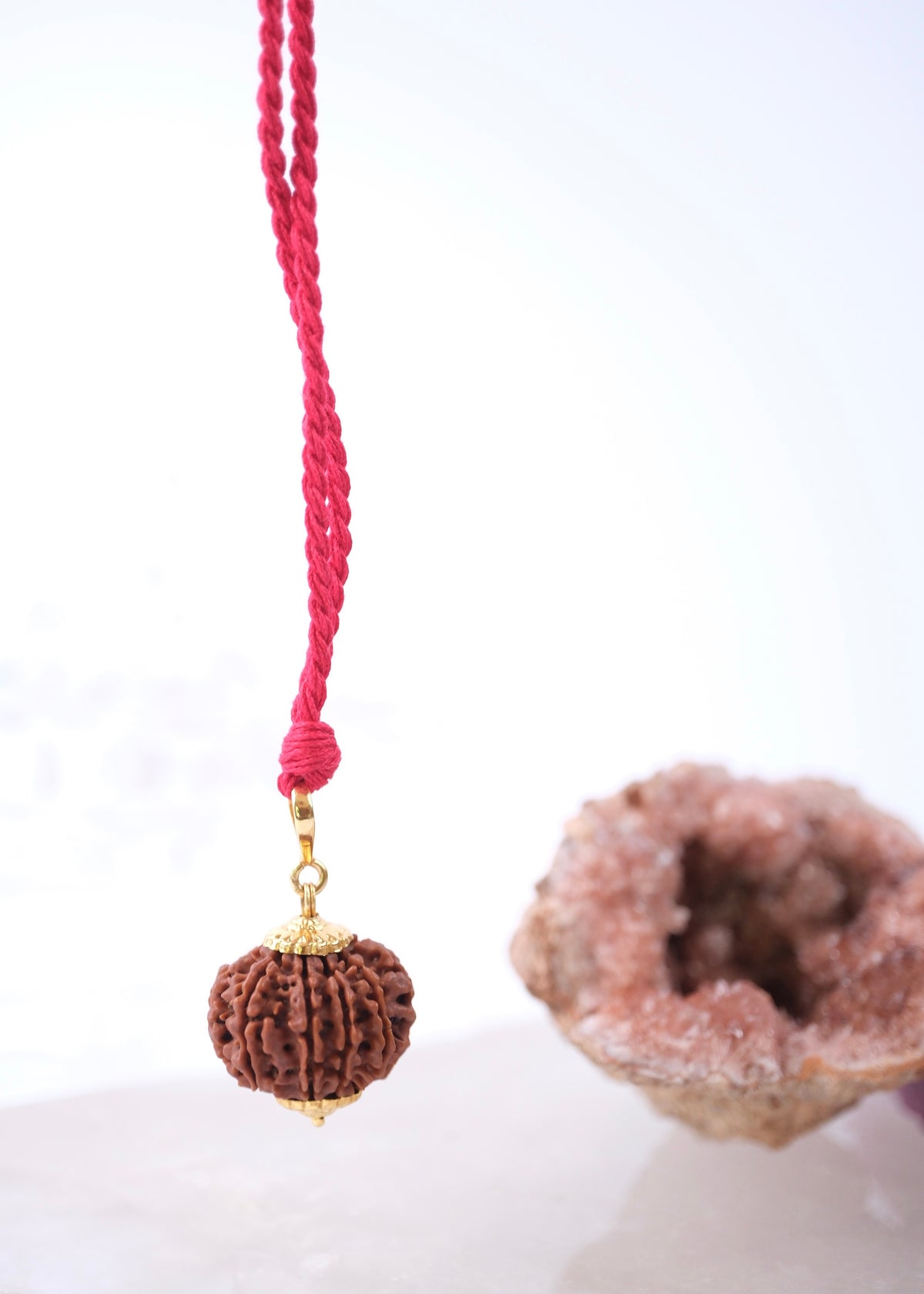 10 Mukhi 18k Gold Collectors Nepal Rudraksha Pendant | VISHNU Abundance & Victory
