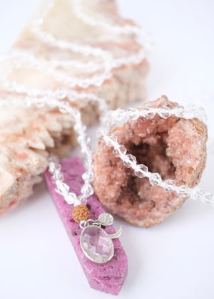 WHITE LIGHT MALA | Herkimer, Himalayan Quartz