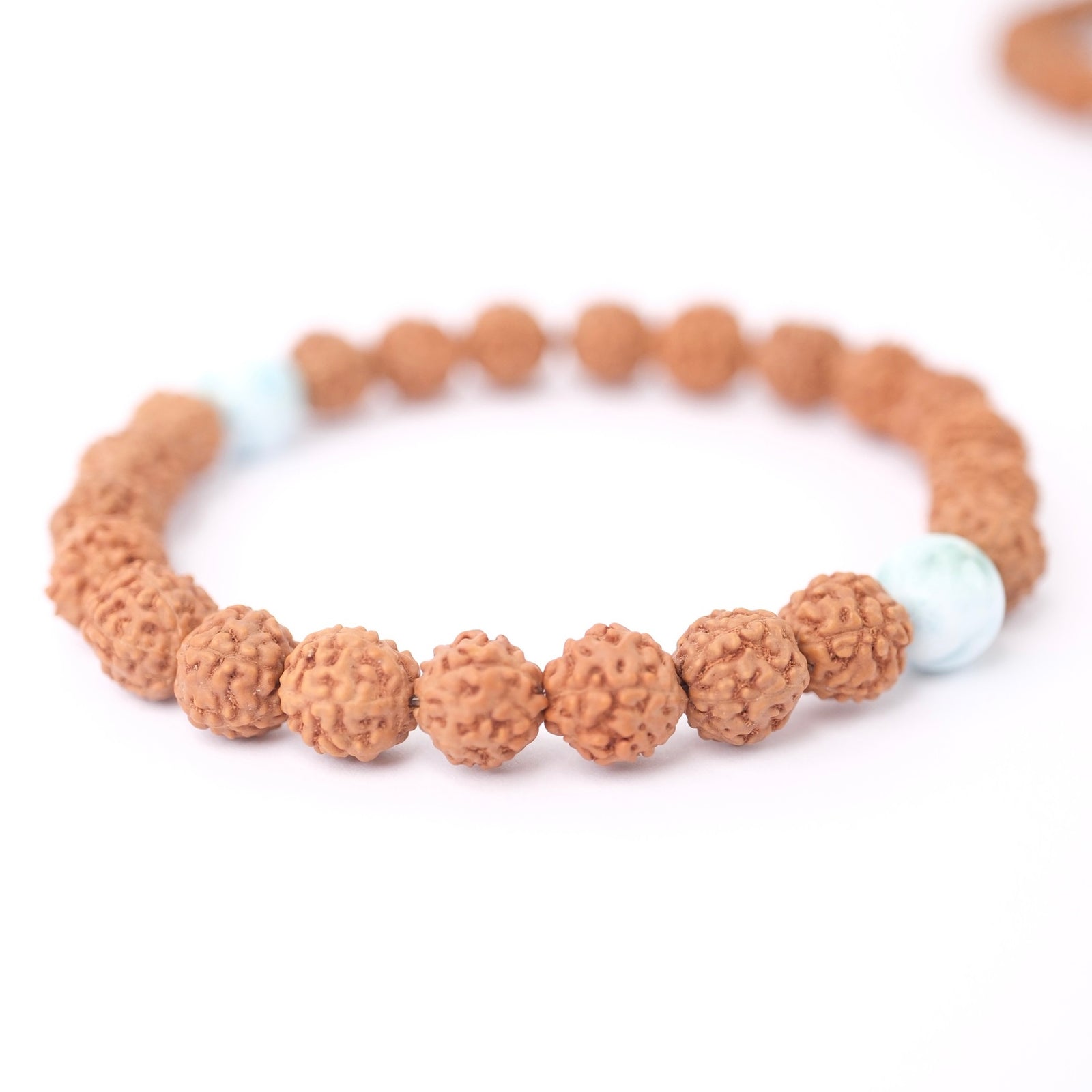 SATYA Men’s Bracelet ‘the Truth is Bliss’ | Larimar, Rudraksha