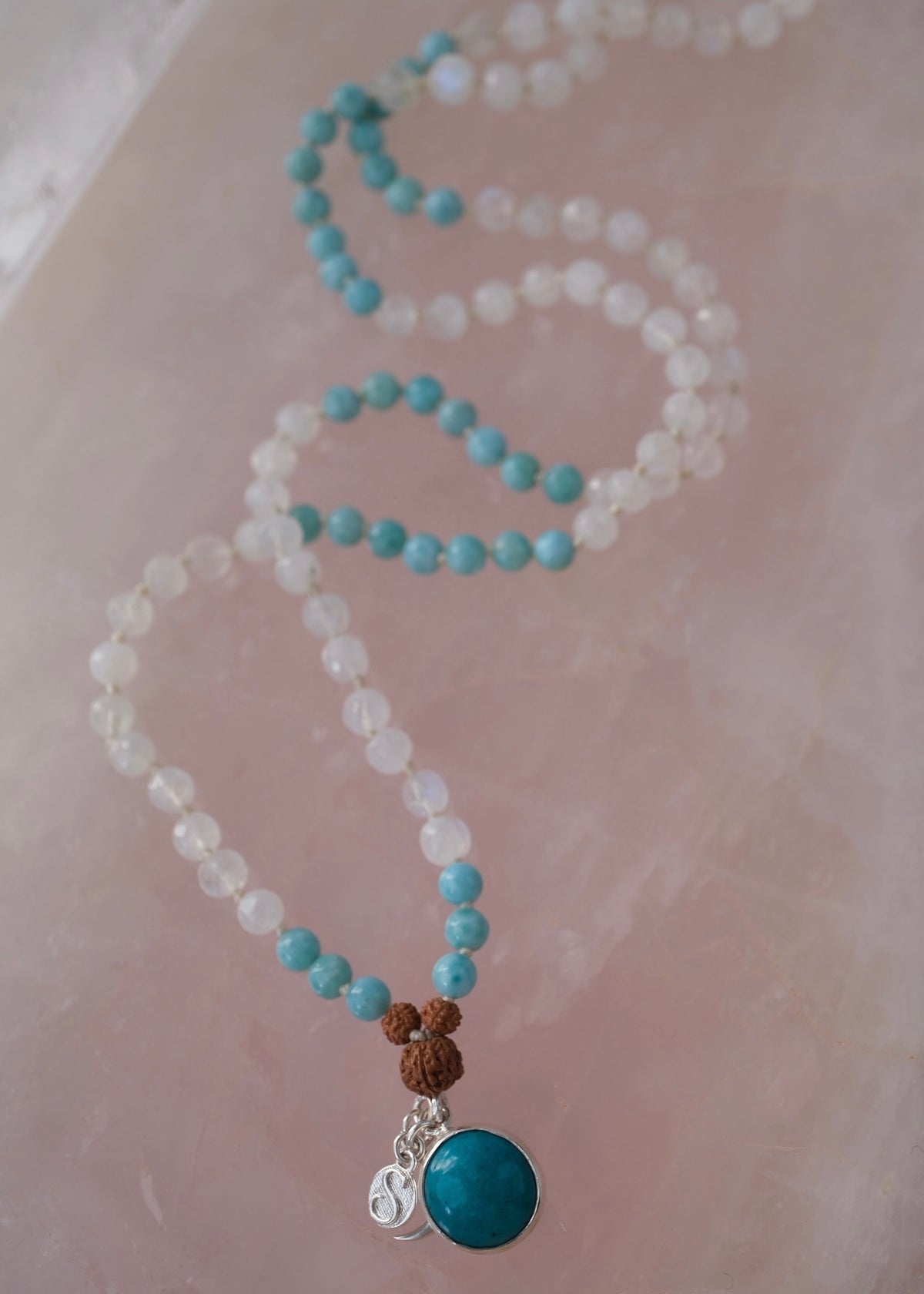 ATLANTIAN MALA | Larimar, Turquoise, Moonstone