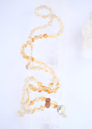 SOLAR PLEXUS Chakra Mala | Citrine, Lemon Quartz & Rudraksha
