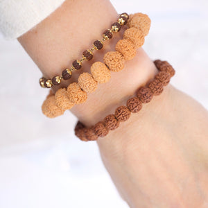 TEMPLE Collection: Riddhi Siddhi GANAPATI | Finest Indonesian 8 Mukhi Rudraksha Bracelet