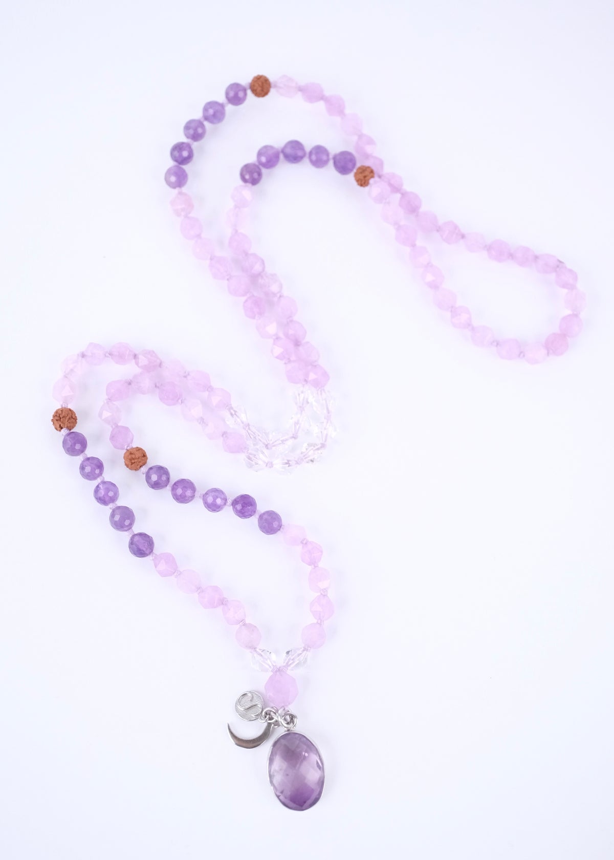 GODDESS of Light | Lavender Amethyst Herkimer Quartz Mala