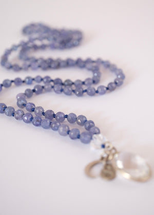 KASHI Awakened Mala | Tanzanite & Himalayan Quartz | Shiva Consciousness