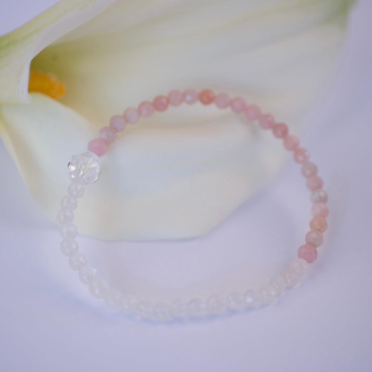 KARUNA KRIPA Loving Grace & self compassion | Pink Opal, Rose Quartz & Herkimer Quartz Bracelet