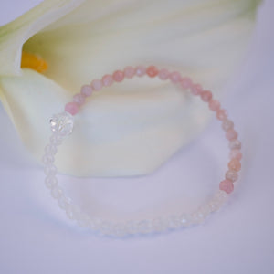 KARUNA KRIPA Loving Grace & self compassion | Pink Opal, Rose Quartz & Herkimer Quartz Bracelet