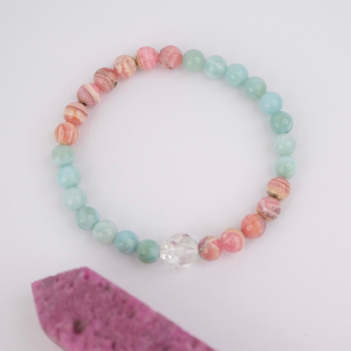ANAND LOKA Plane of Bliss | Larimar, Rhodochrosite Bracelet