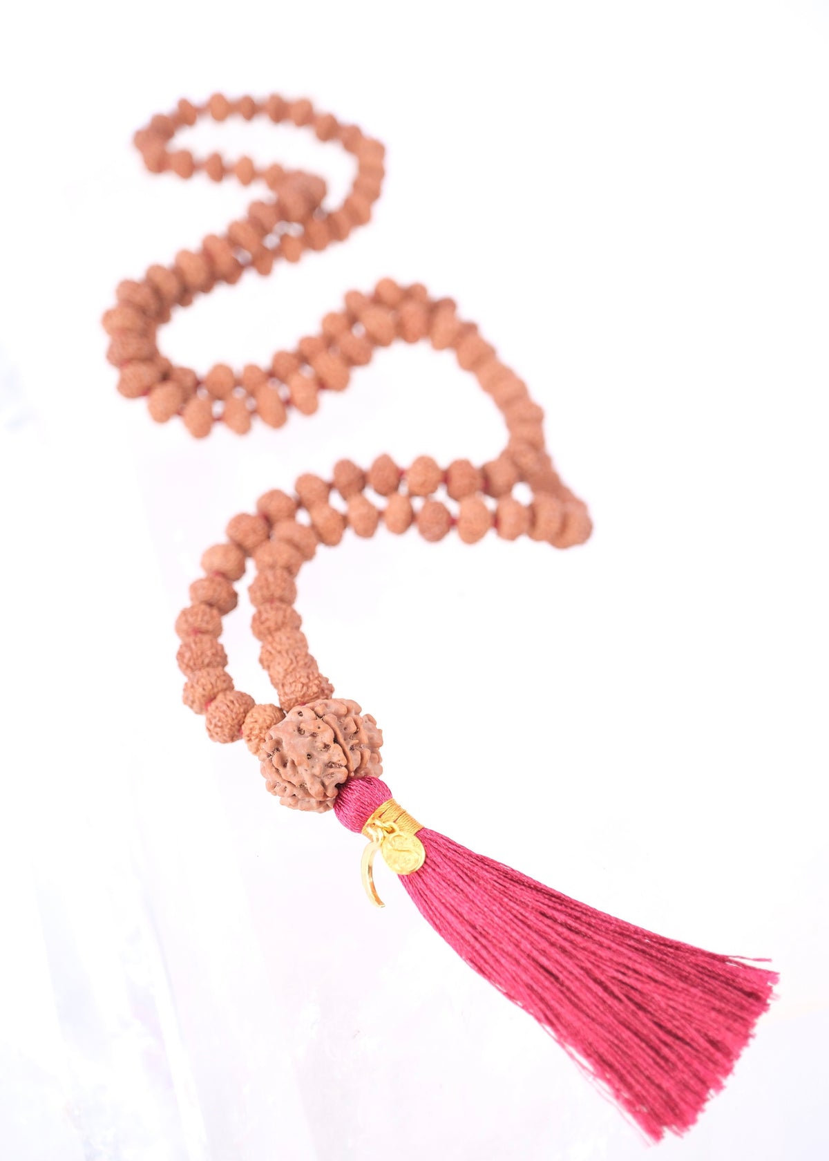 TEMPLE Collection GANAPATI Riddhi Siddhi Mala | Nepal 8 Mukhi Guru bead with 108 Premium Indonesian 8 Mukhi Rudraksha