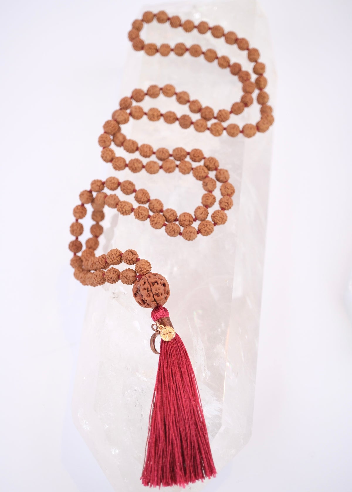 ADI Original Trinity Mala | Large Rudraksha with Nepal 3 Mukhi Guru bead. Meditation Mala