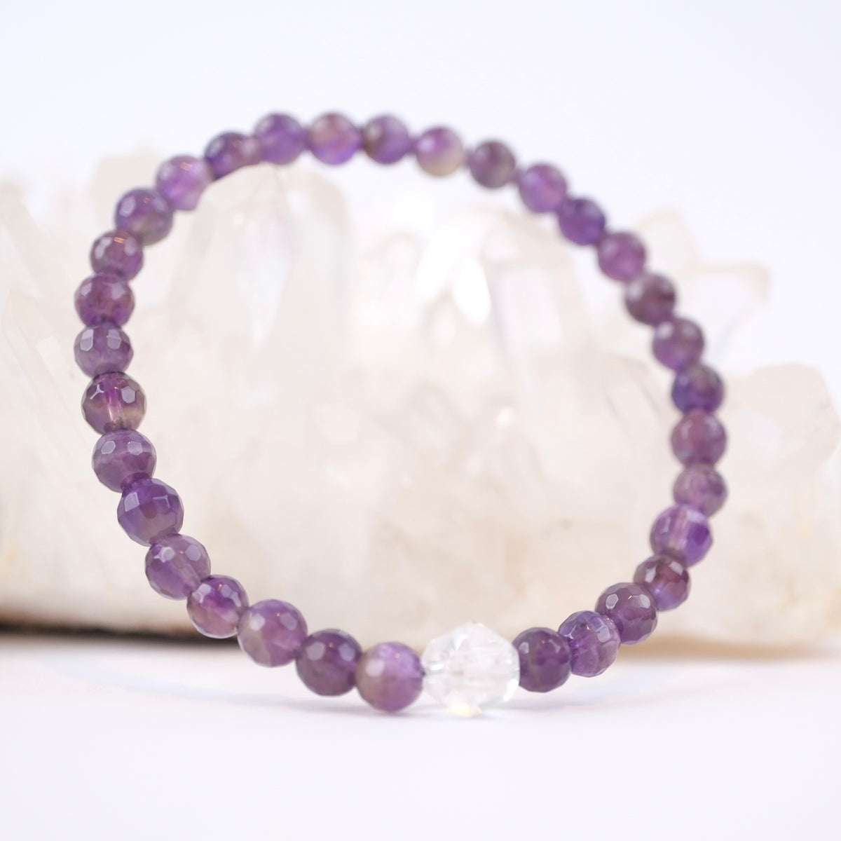 'Violet light of Spirituality' AURA | Faceted Amethyst, Herkimer Quartz