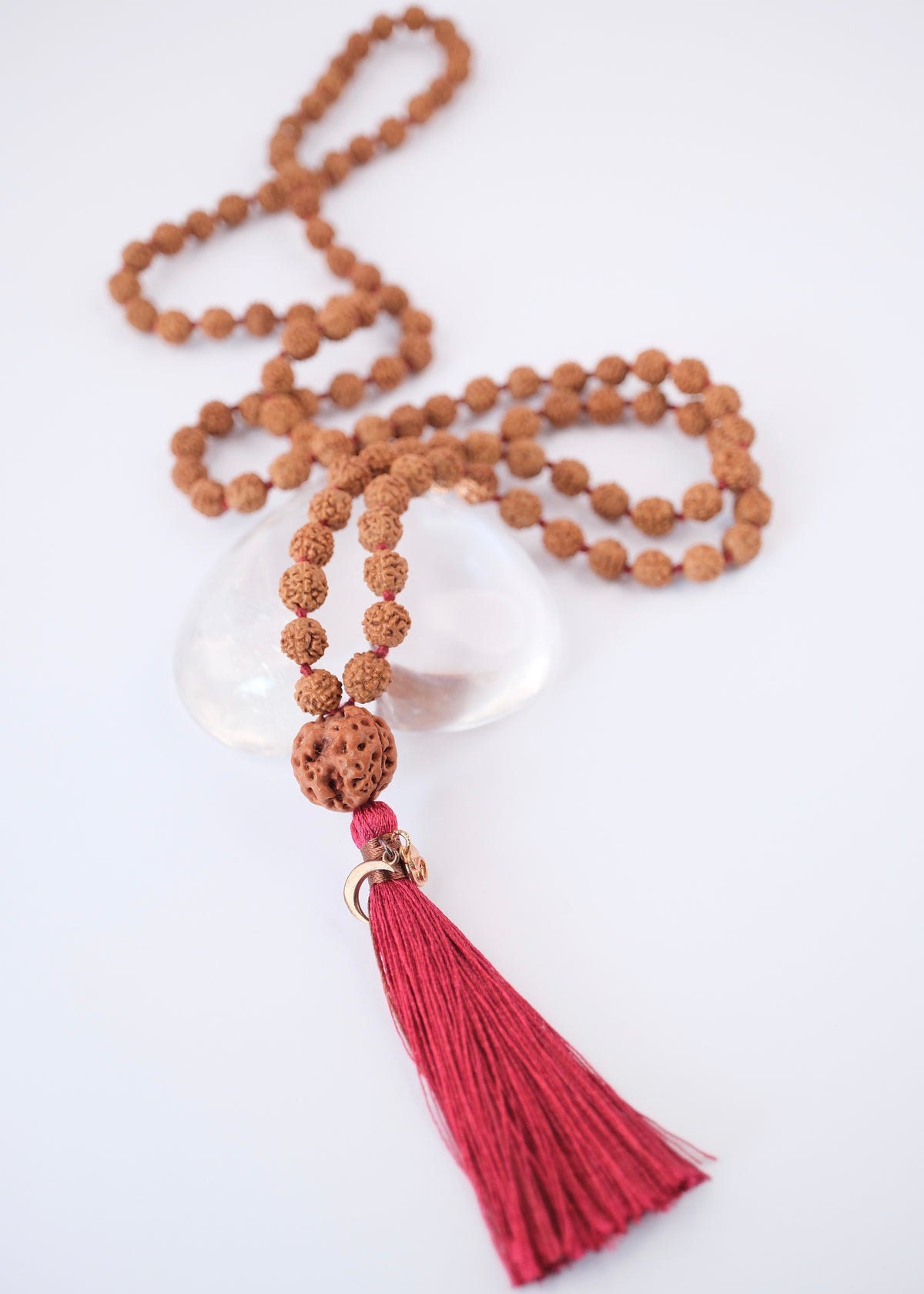 ADI Original Trinity Mala | Large Rudraksha with Nepal 3 Mukhi Guru bead. Meditation Mala
