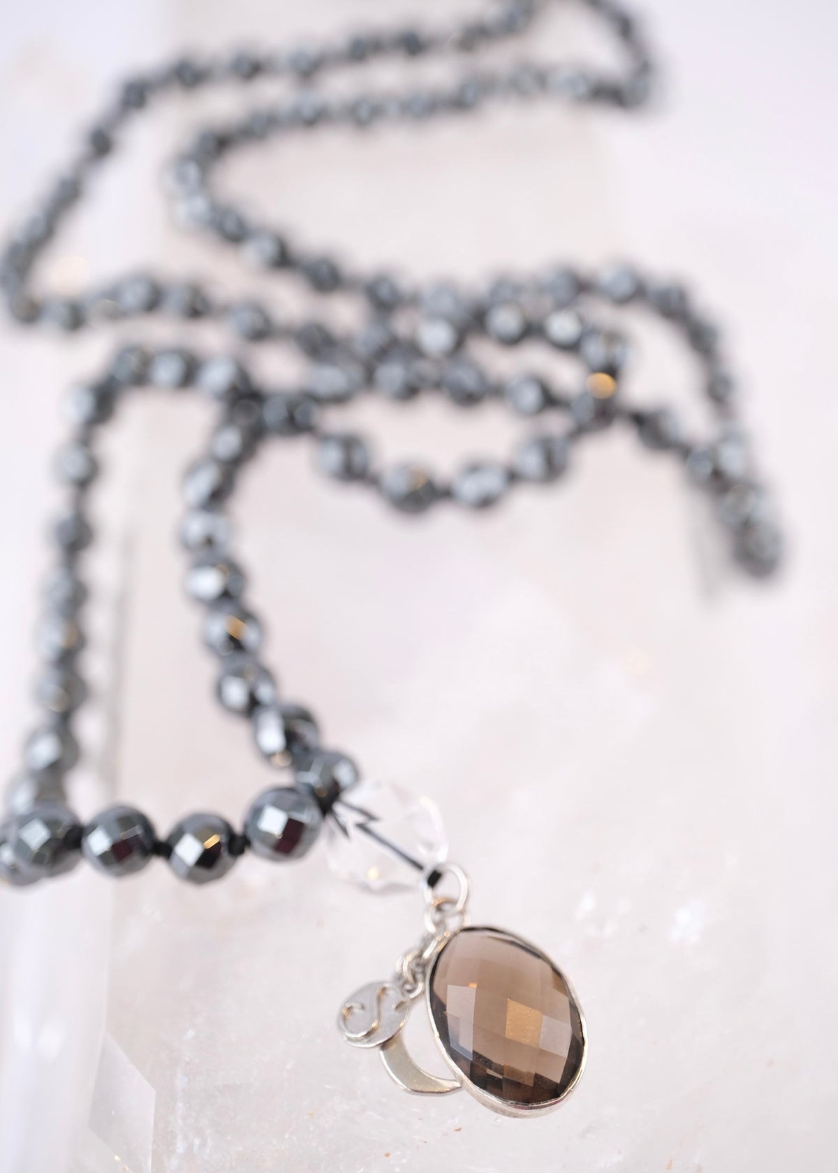 BHISHMA JI Great Knowledge Mala | Hematite & Smoky Quartz