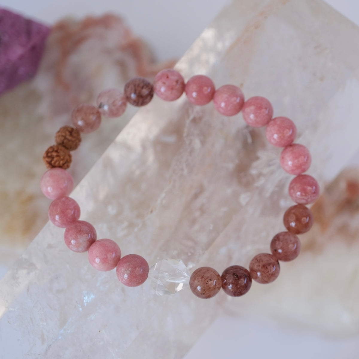 KARUNA Heary of Grace & Compassion | Thulite, Strawberry Quartz bracelet