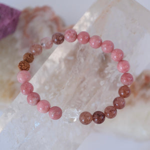 KARUNA Heary of Grace & Compassion | Thulite, Strawberry Quartz bracelet