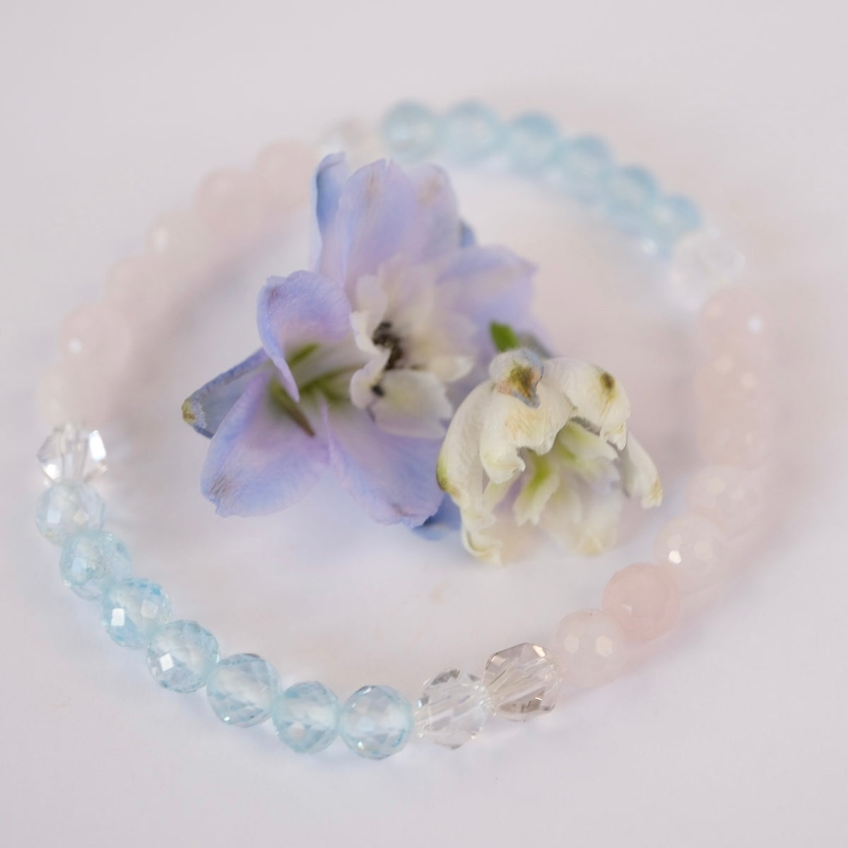 ARDHANARI Destined Union| Rose Quartz, Topaz, Herkimer Women’s bracelet