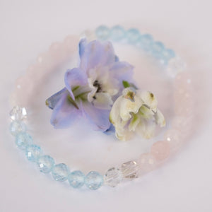 ARDHANARI Destined Union| Rose Quartz, Topaz, Herkimer Women’s bracelet