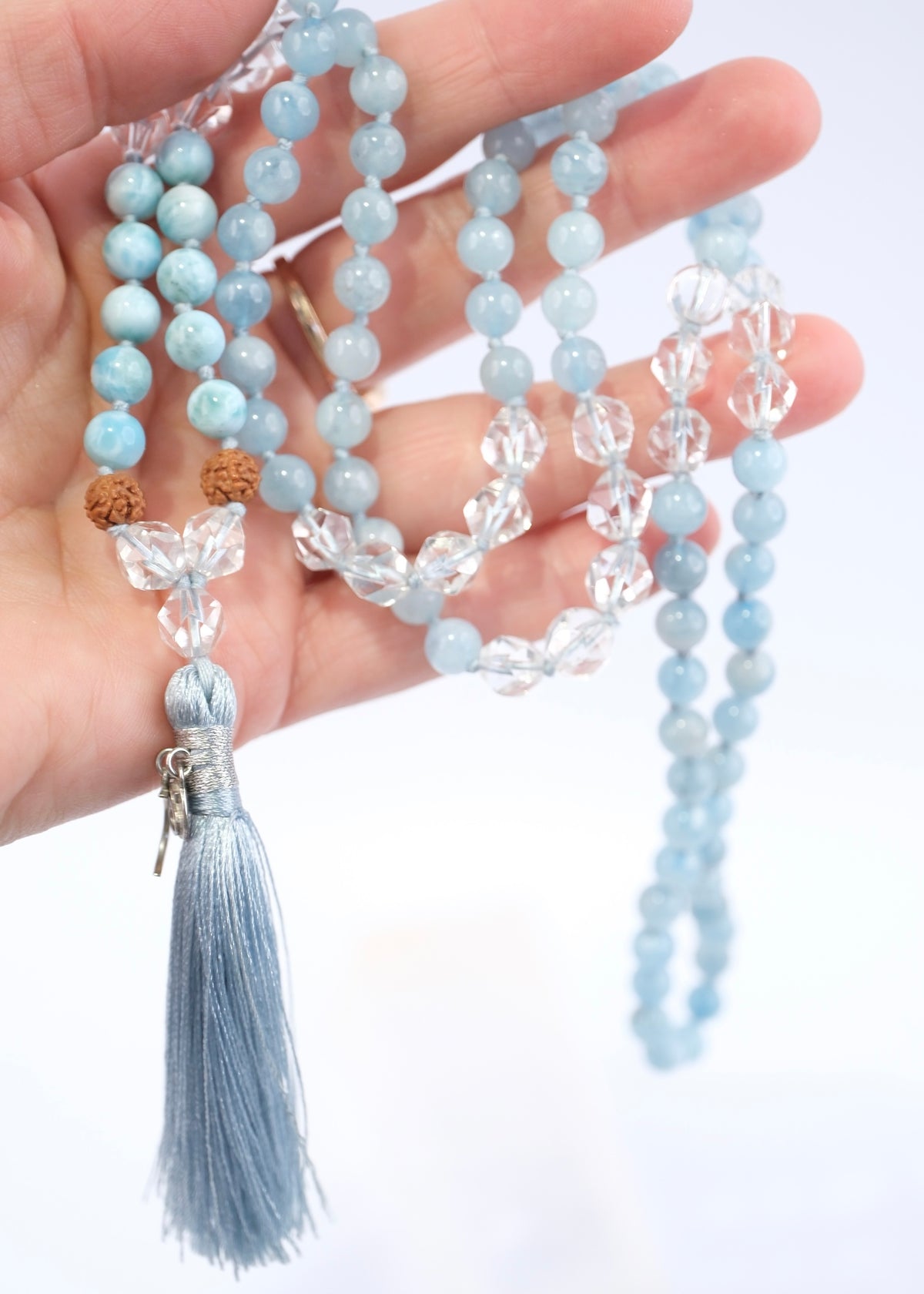 LIGHT UP Mala with Aquamarine and Larimar