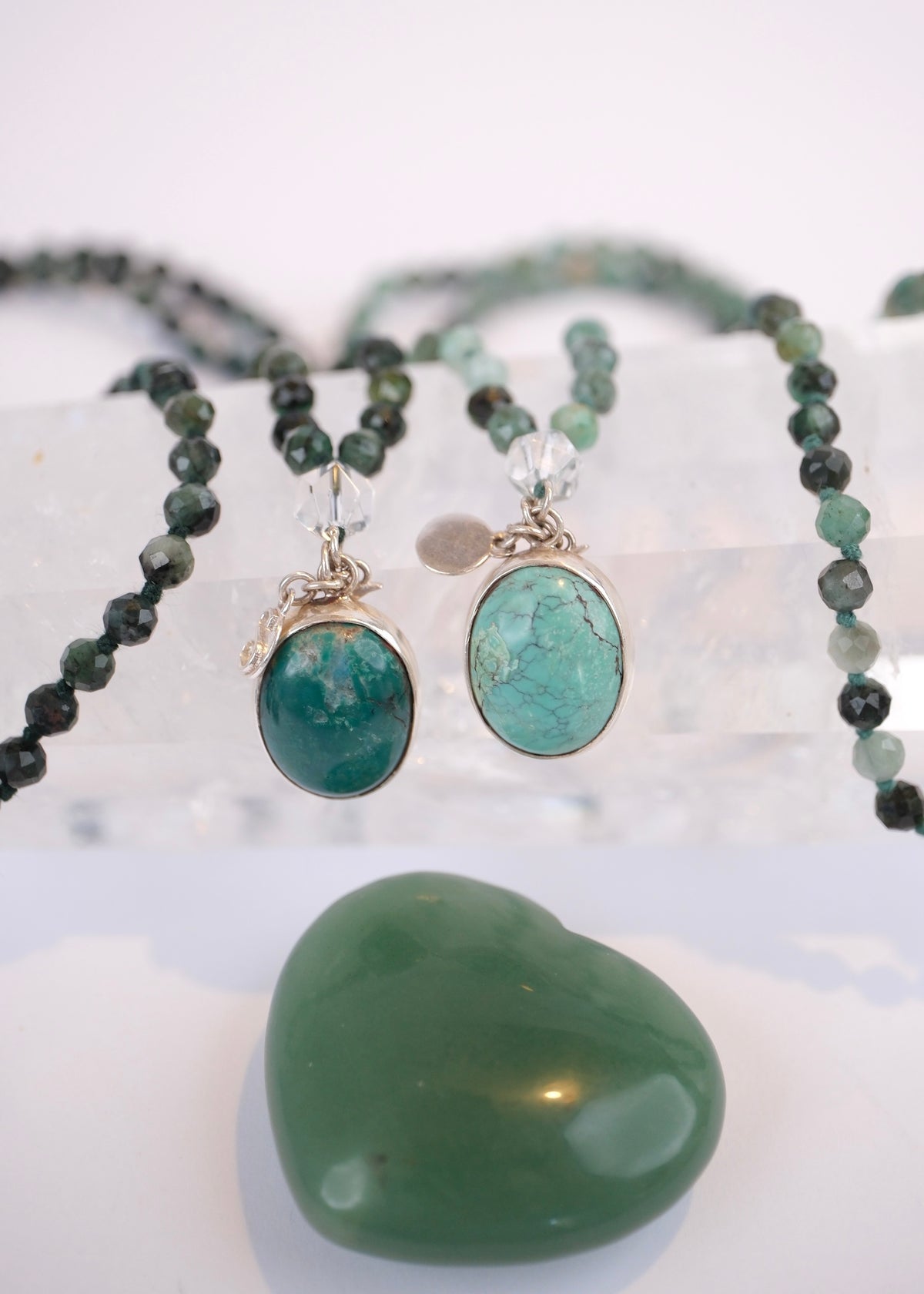 EKAANTA Mala | Finest Persian Turquoise Pendant and Emerald