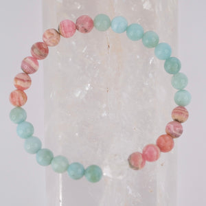 ANAND LOKA Plane of Bliss | Larimar, Rhodochrosite Bracelet