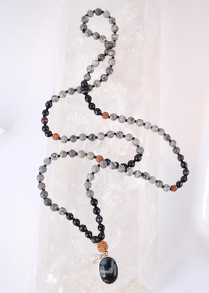 ADI YOGI Mala | Purpose & Protection | Map Stone, Onyx, Rudraksha