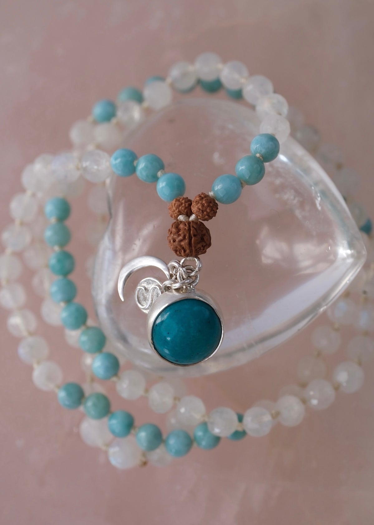 ATLANTIAN MALA | Larimar, Turquoise, Moonstone