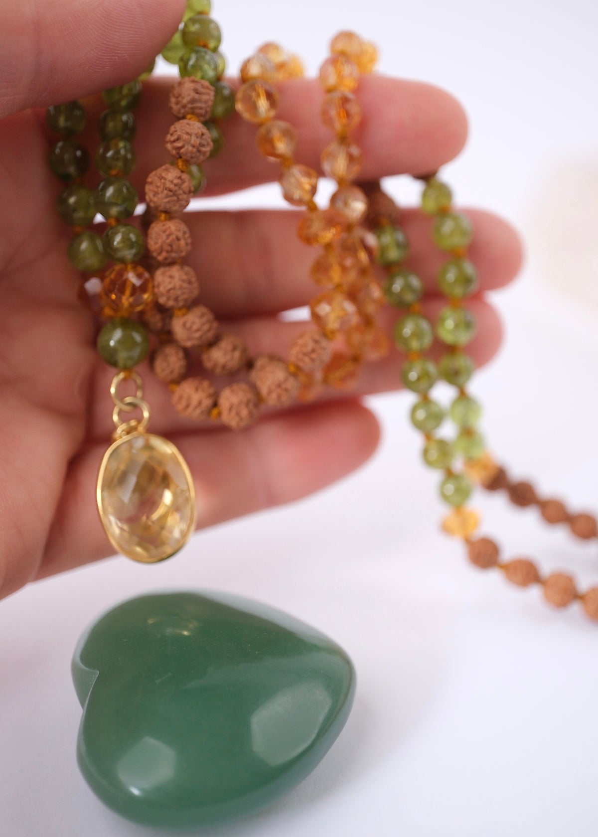 CELESTIAL ABUNDANCE Through Love | Peridot, Citrine, Rudraksha