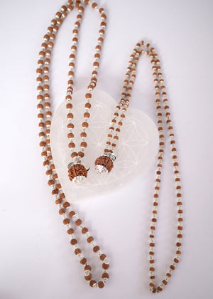 Sterling silver capped seven mukhi rudraksha