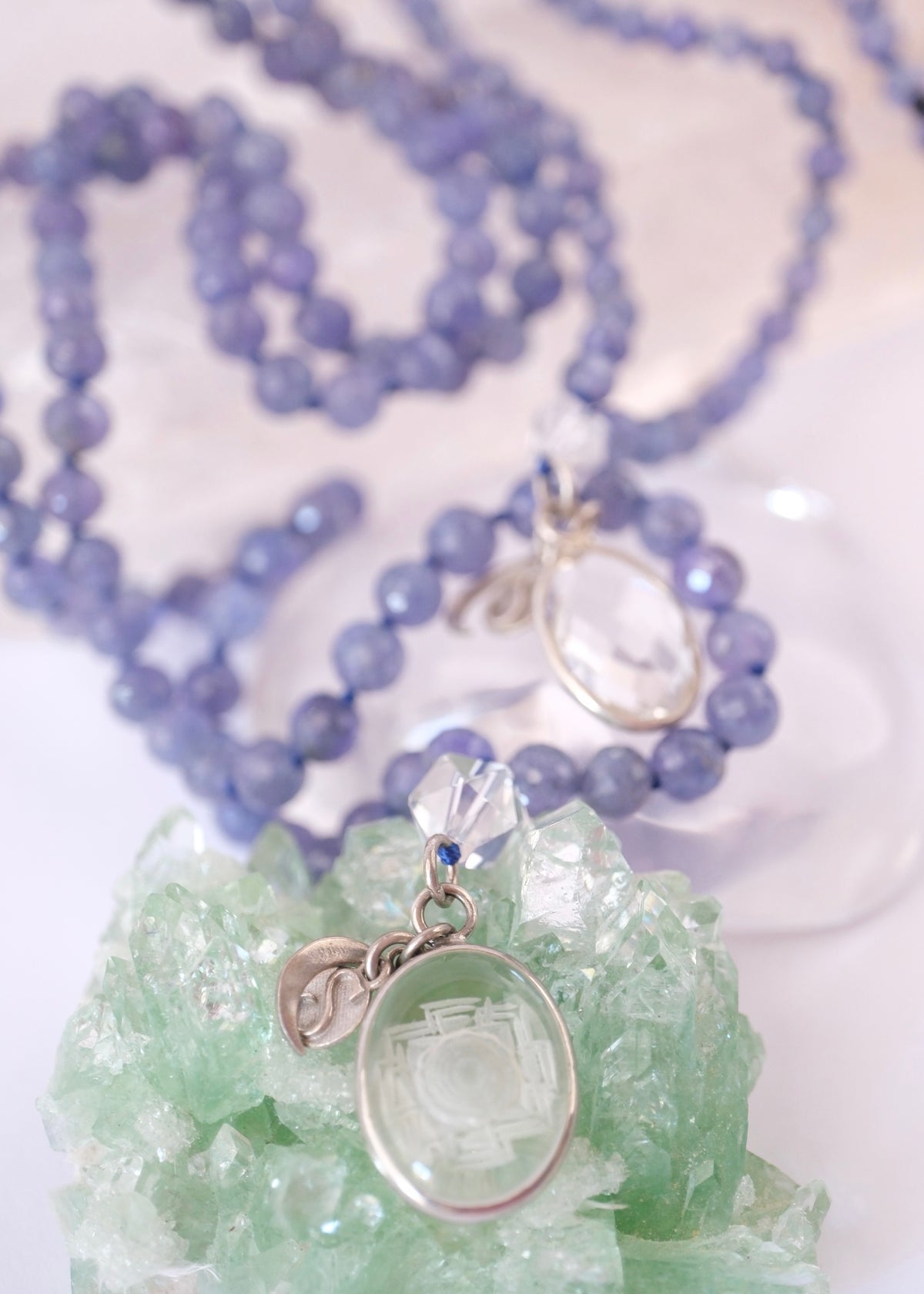 KASHI Awakened Mala | Tanzanite &amp; Himalayan Quartz | Shiva Consciousness