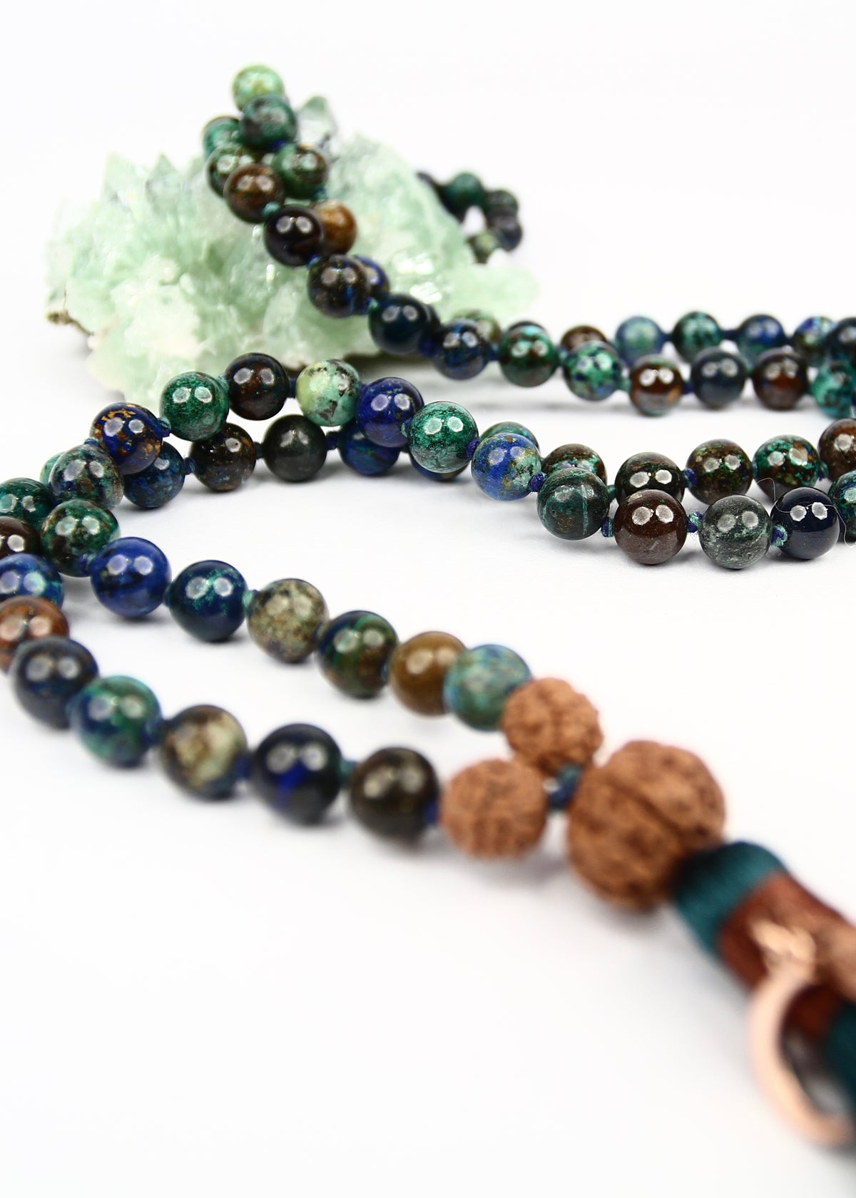 TEJASA Radiant Energy | Chrysocolla, Rudraksha Mala