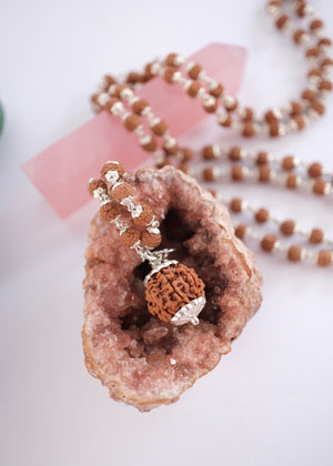 Sterling silver capped seven mukhi rudraksha