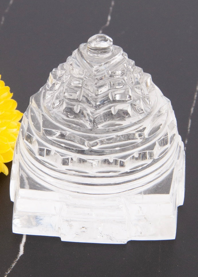 SRI YANTRA | Magnificent Himalayan Clear Quartz. Hand Carved