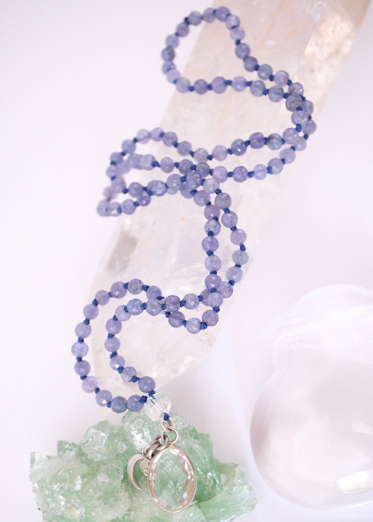 KASHI Awakened Mala | Tanzanite &amp; Himalayan Quartz | Shiva Consciousness