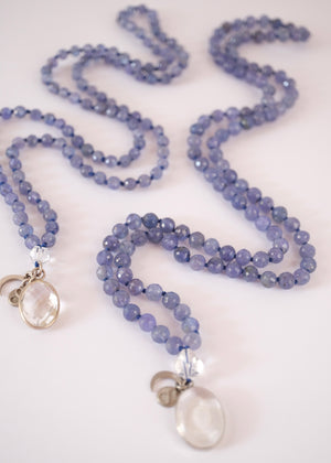 KASHI Awakened Mala | Tanzanite & Himalayan Quartz | Shiva Consciousness