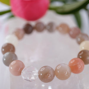 CHANDRA KALA Bracelet 'The Light of the Moon' | 12mm Moonstone with Herkimer