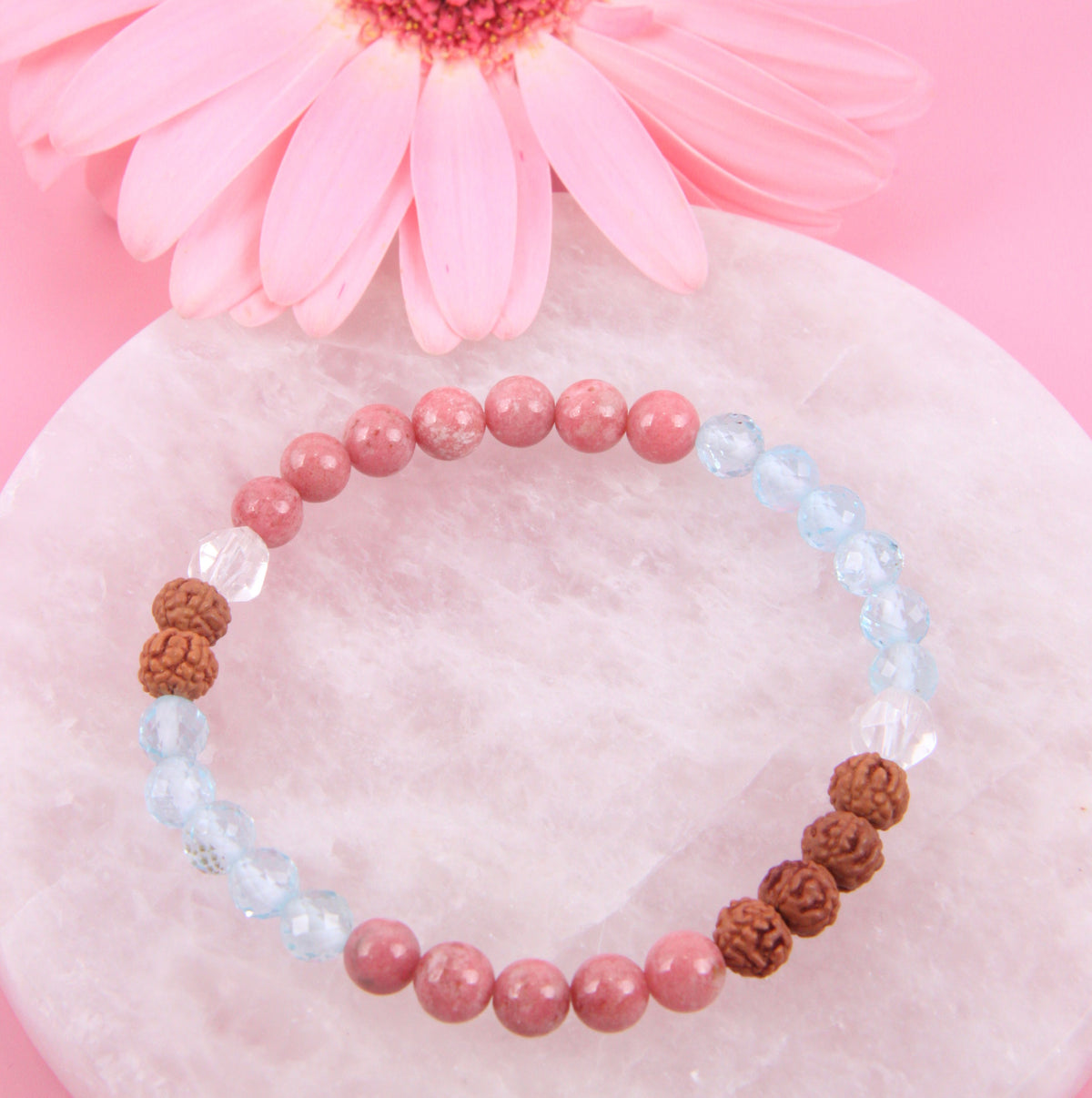 OM | Topaz, Thulite, Herkimer, Rudraksha