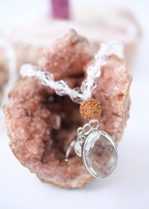 WHITE LIGHT MALA | Herkimer, Himalayan Quartz