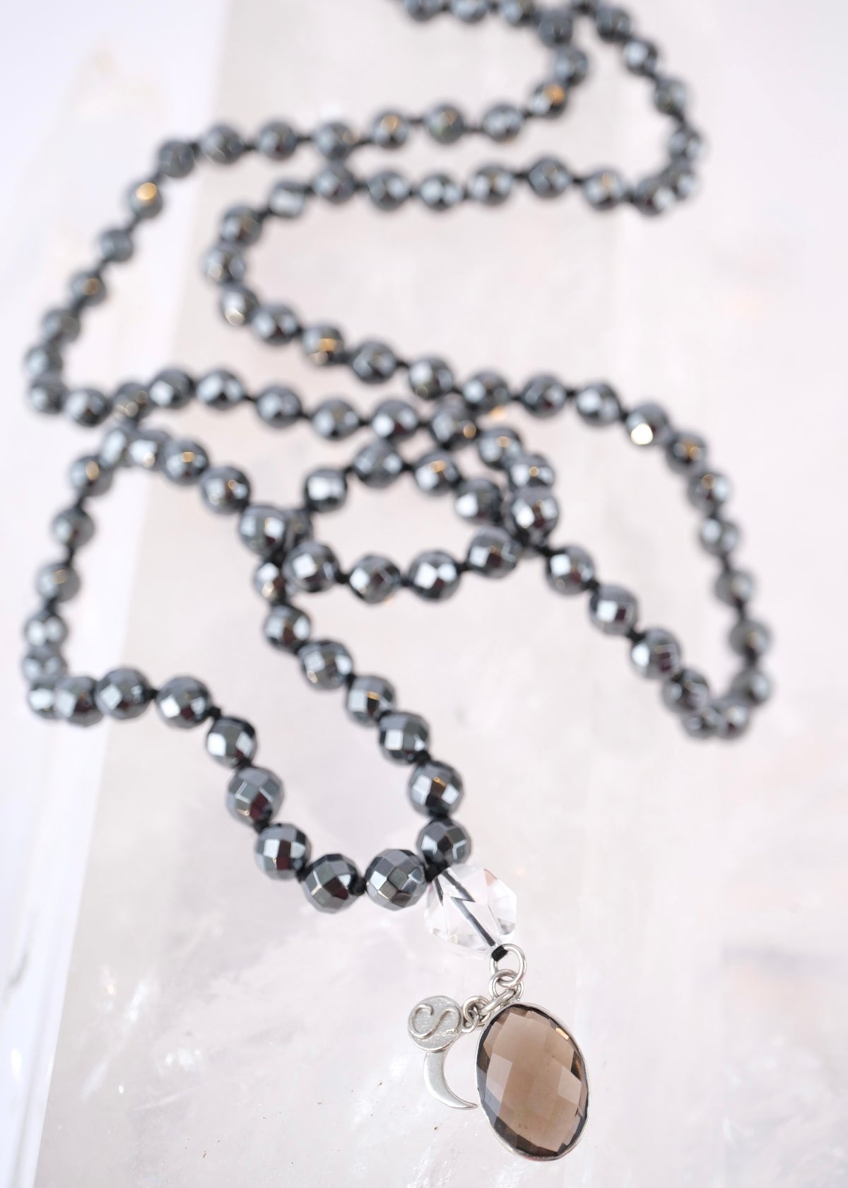 BHISHMA JI Great Knowledge Mala | Hematite & Smoky Quartz