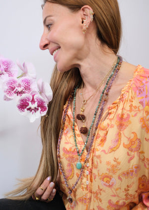 PRAKASH Pure Light Energy Mala | with Ametrine, Fluorite & Rudraksha