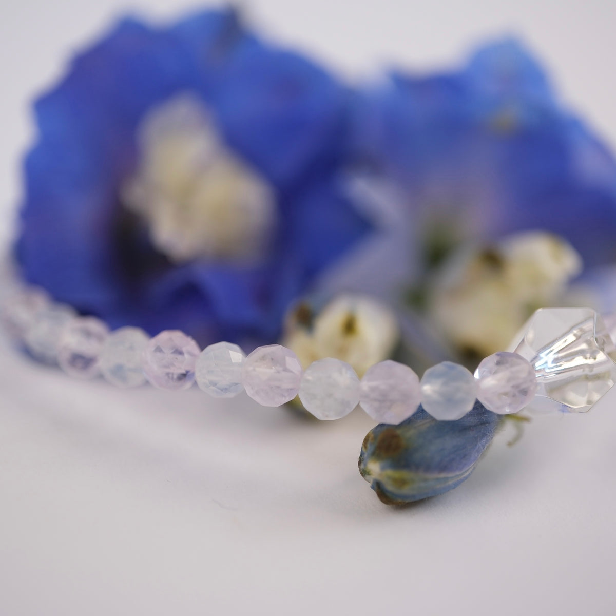 SARASWATI Flowing Grace | Lavender Amethyst, Aquamarine & Herkimer Diamond Bracelet