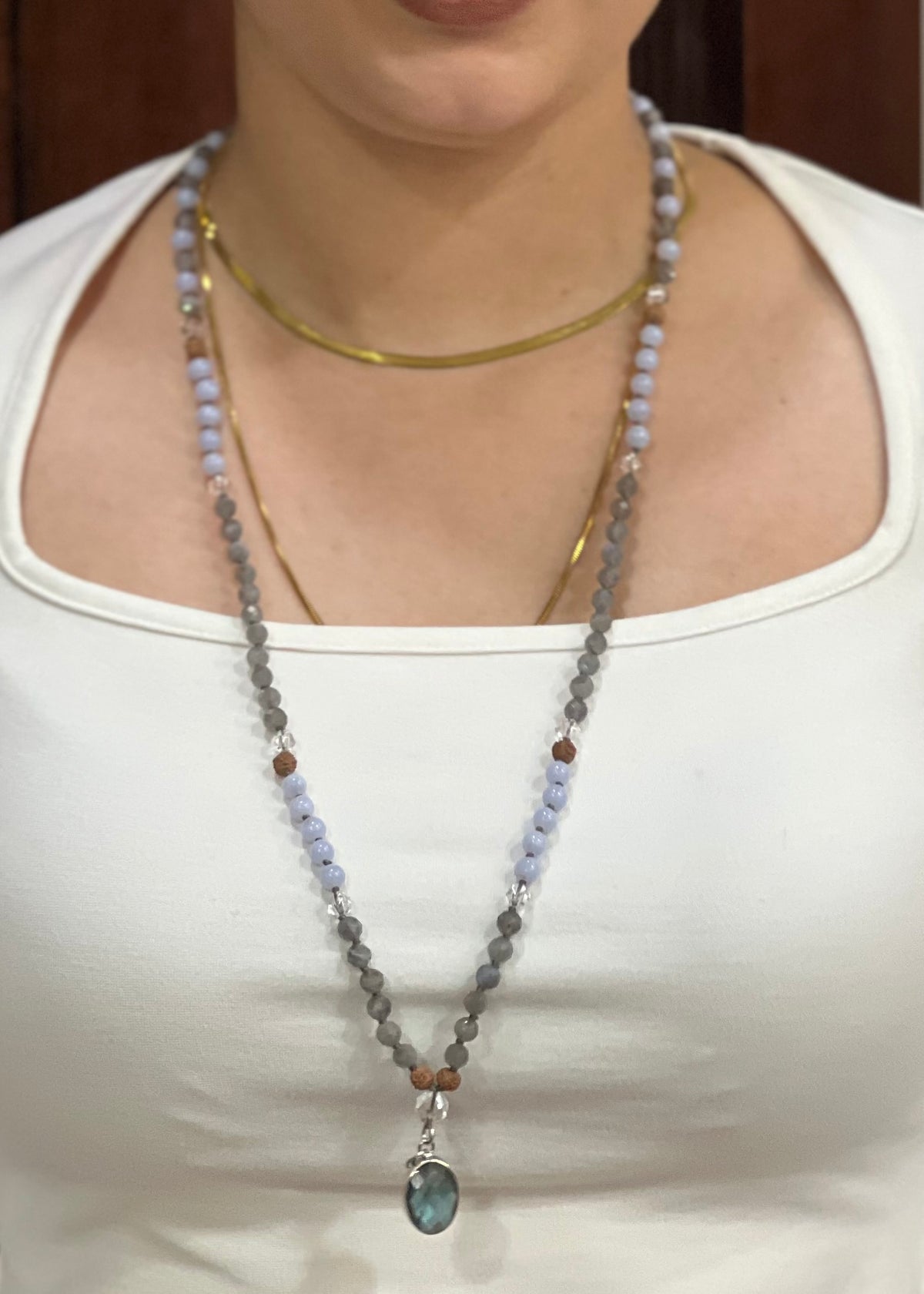 SOUL EXPRESSION Mala | Labradorite, Blue Lace Agate