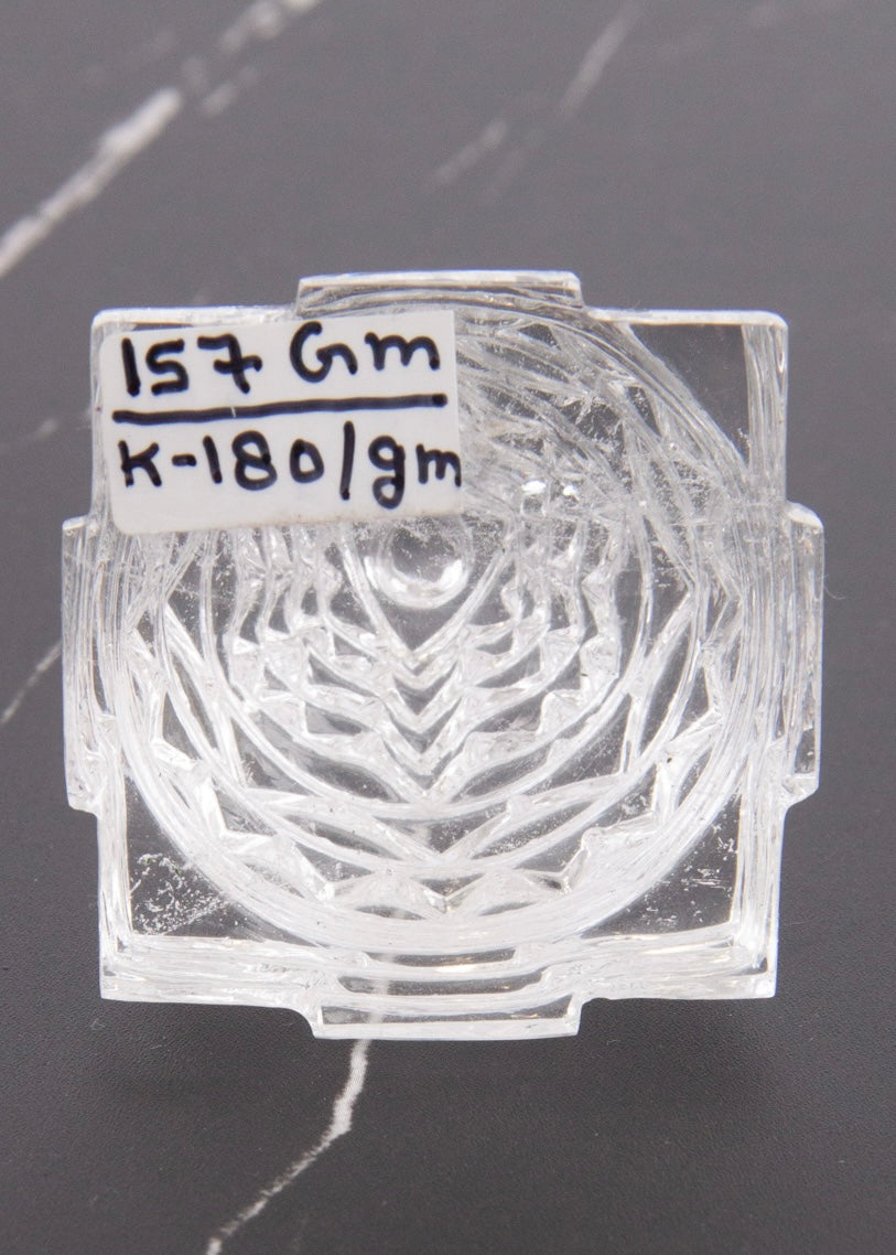 SRI YANTRA | Magnificent Himalayan Clear Quartz. Hand Carved