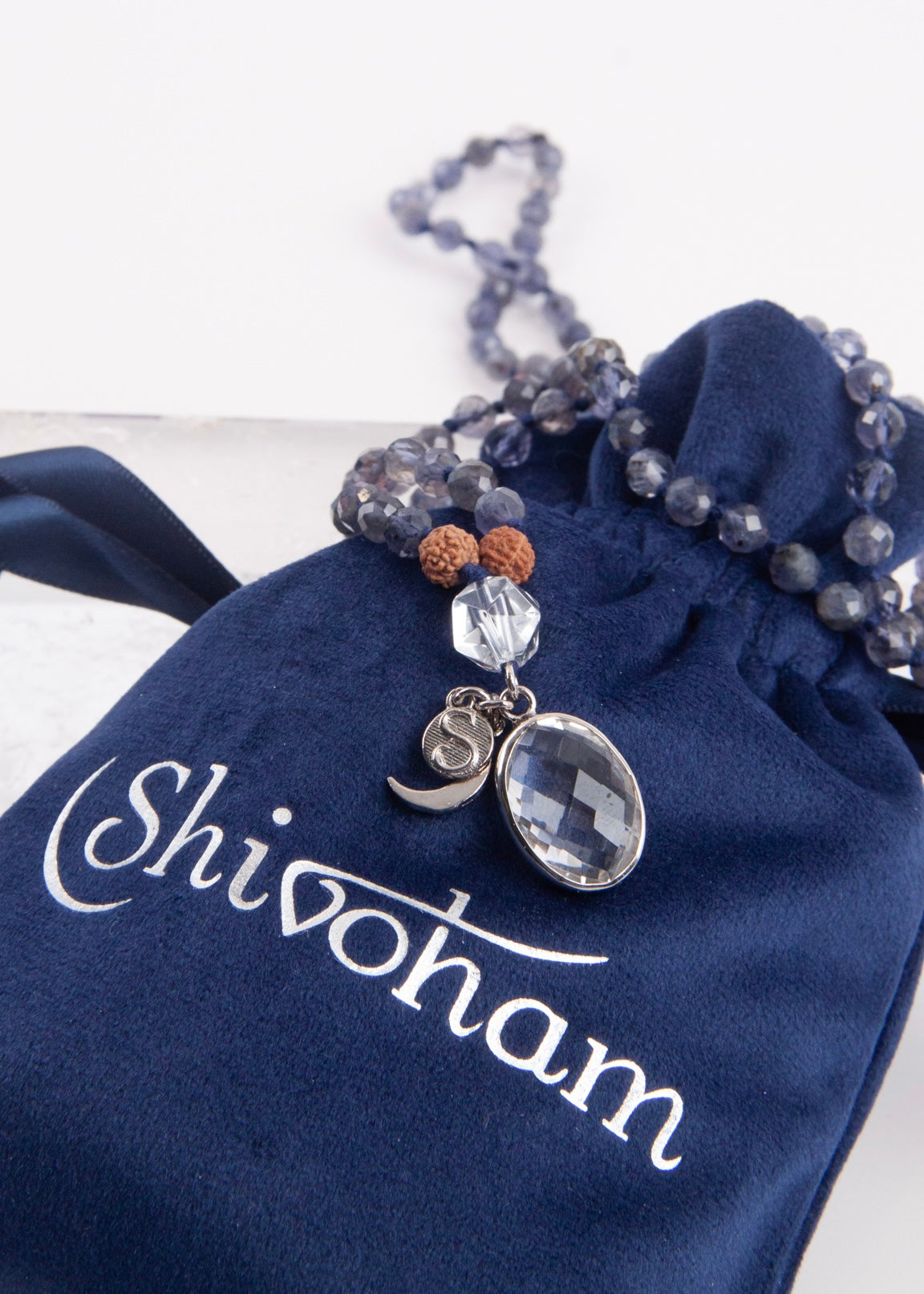 SHAMAN&#39;S Mala | Iolite, Himalayan Quartz, Herkimer, Rudraksha