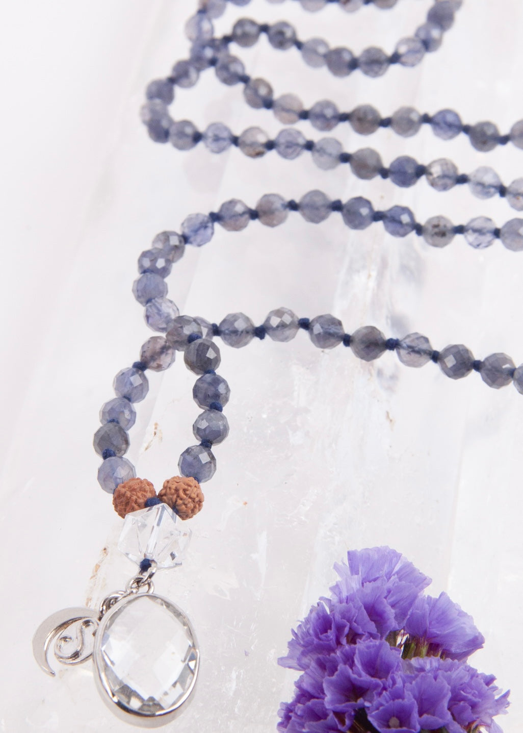 SHAMAN&#39;S Mala | Iolite, Himalayan Quartz, Herkimer, Rudraksha