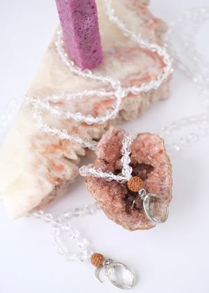 WHITE LIGHT MALA | Herkimer, Himalayan Quartz