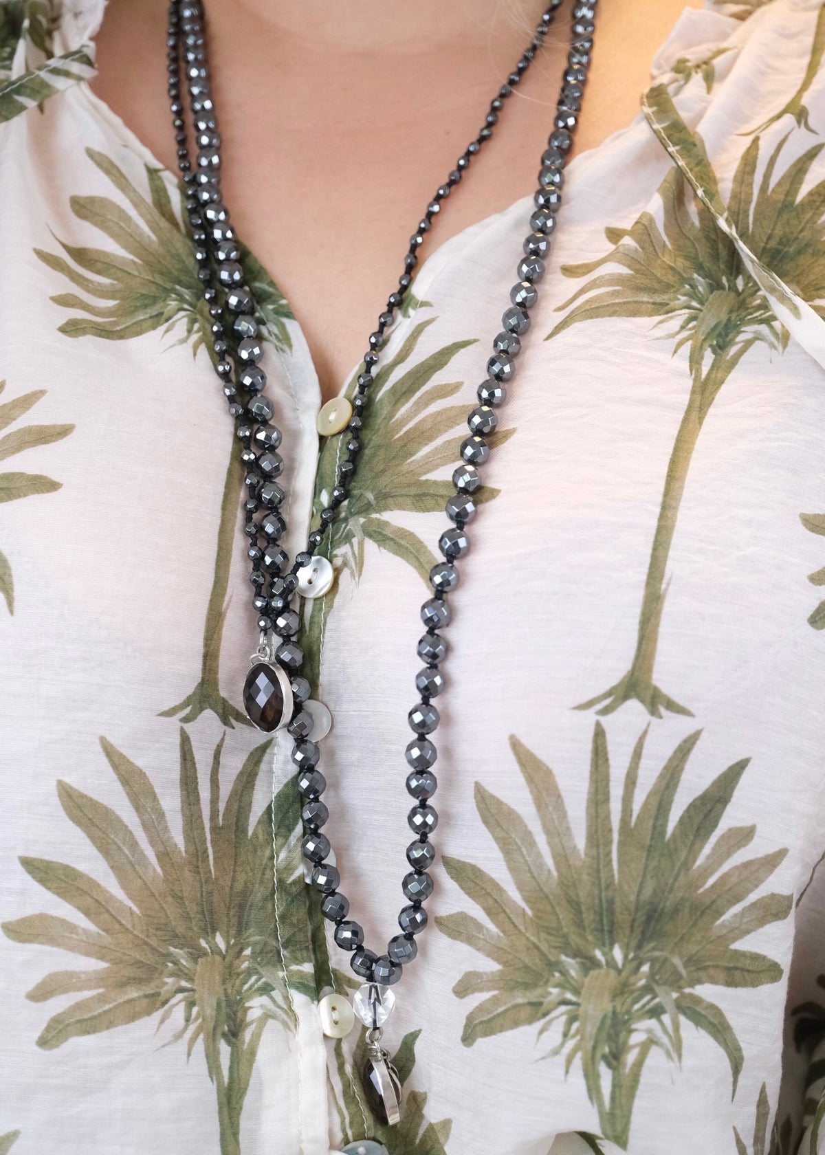 BHISHMA JI Great Knowledge Mala | Hematite & Smoky Quartz