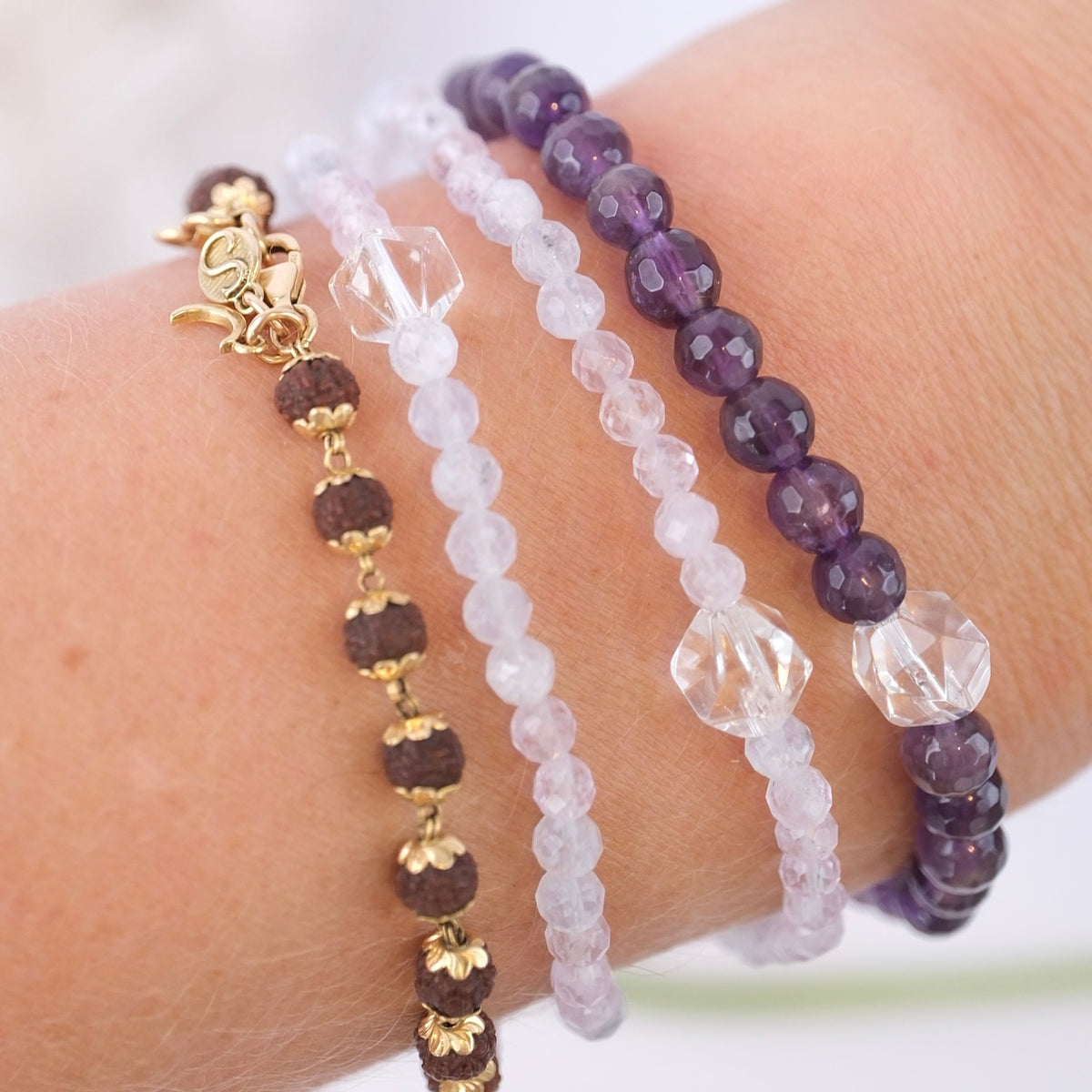 'Violet light of Spirituality' AURA | Faceted Amethyst, Herkimer Quartz