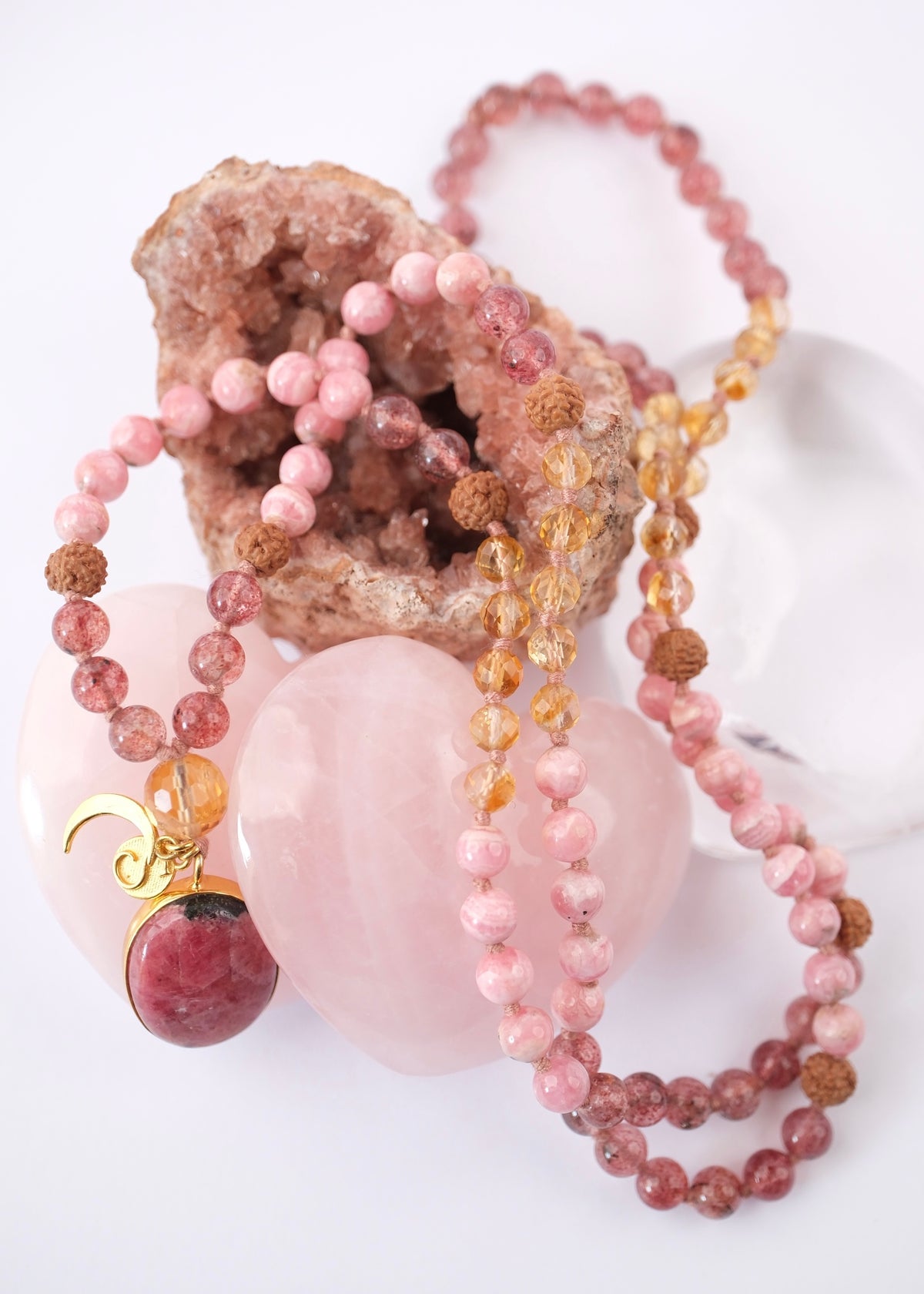 HEALING THE HEART | THROUGH LOVE | Rhodonite, Rhodochrosite, Strawberry Quartz, Citrine
